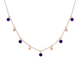 0.04ct Diamond & 0.90ct Lapis 14k Rose Gold Necklace